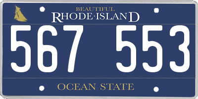 RI license plate 567553