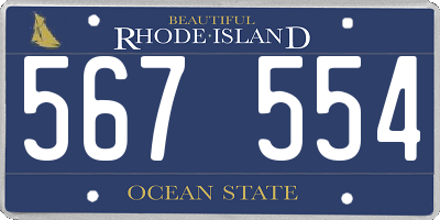 RI license plate 567554