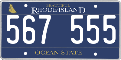RI license plate 567555