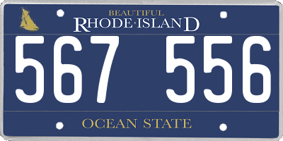 RI license plate 567556