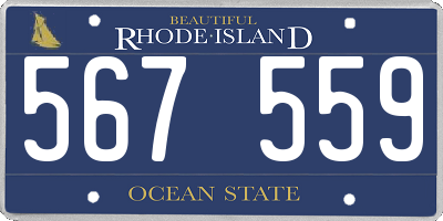 RI license plate 567559