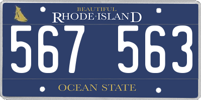 RI license plate 567563
