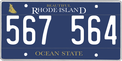 RI license plate 567564