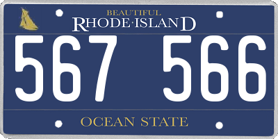 RI license plate 567566
