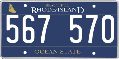 RI license plate 567570