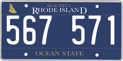 RI license plate 567571