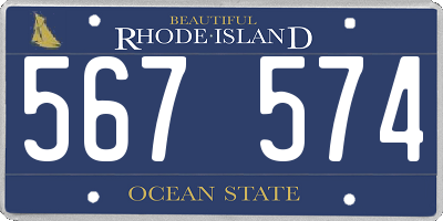RI license plate 567574