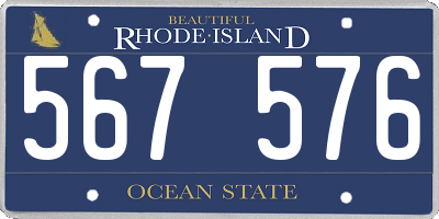 RI license plate 567576