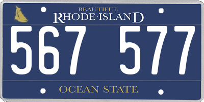 RI license plate 567577
