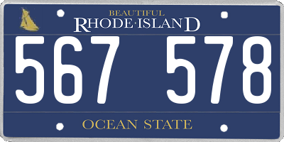 RI license plate 567578