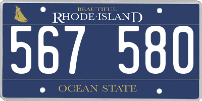 RI license plate 567580