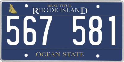 RI license plate 567581