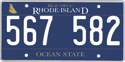 RI license plate 567582