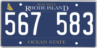RI license plate 567583