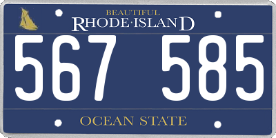 RI license plate 567585