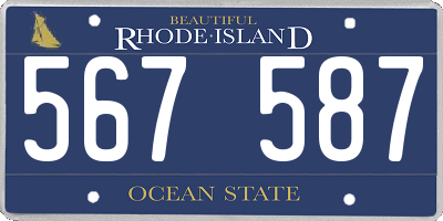 RI license plate 567587