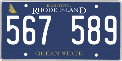 RI license plate 567589