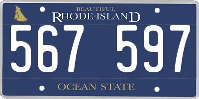 RI license plate 567597