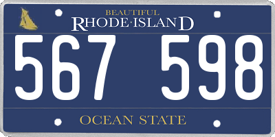 RI license plate 567598