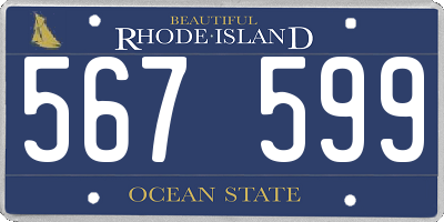 RI license plate 567599