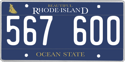 RI license plate 567600