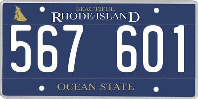 RI license plate 567601