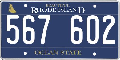 RI license plate 567602