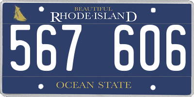 RI license plate 567606
