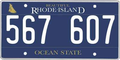 RI license plate 567607