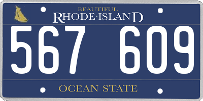 RI license plate 567609