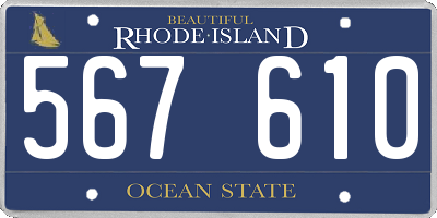 RI license plate 567610