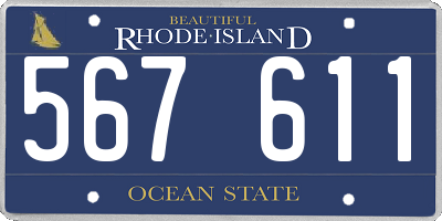 RI license plate 567611