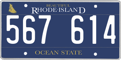 RI license plate 567614