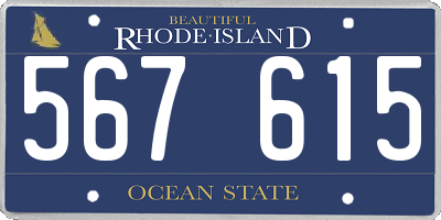 RI license plate 567615