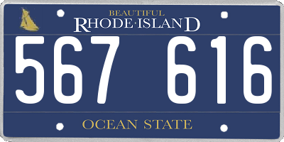 RI license plate 567616