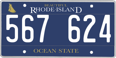 RI license plate 567624
