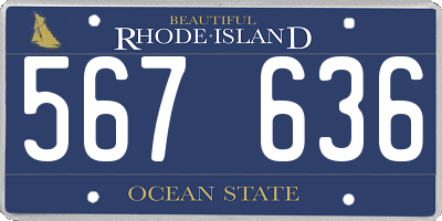 RI license plate 567636