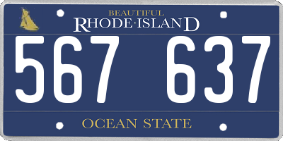 RI license plate 567637