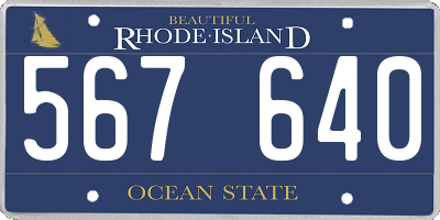 RI license plate 567640