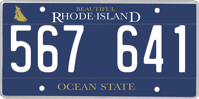 RI license plate 567641