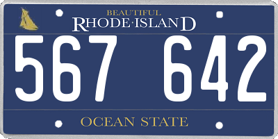 RI license plate 567642