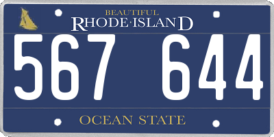 RI license plate 567644