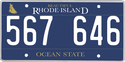 RI license plate 567646