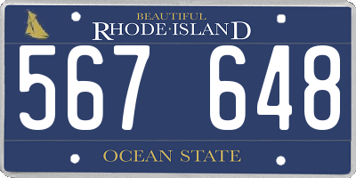 RI license plate 567648