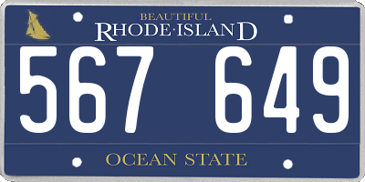 RI license plate 567649