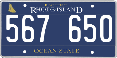 RI license plate 567650