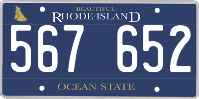 RI license plate 567652