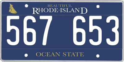 RI license plate 567653