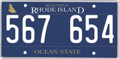RI license plate 567654