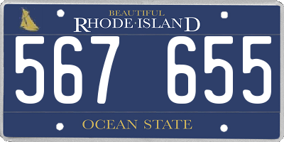 RI license plate 567655
